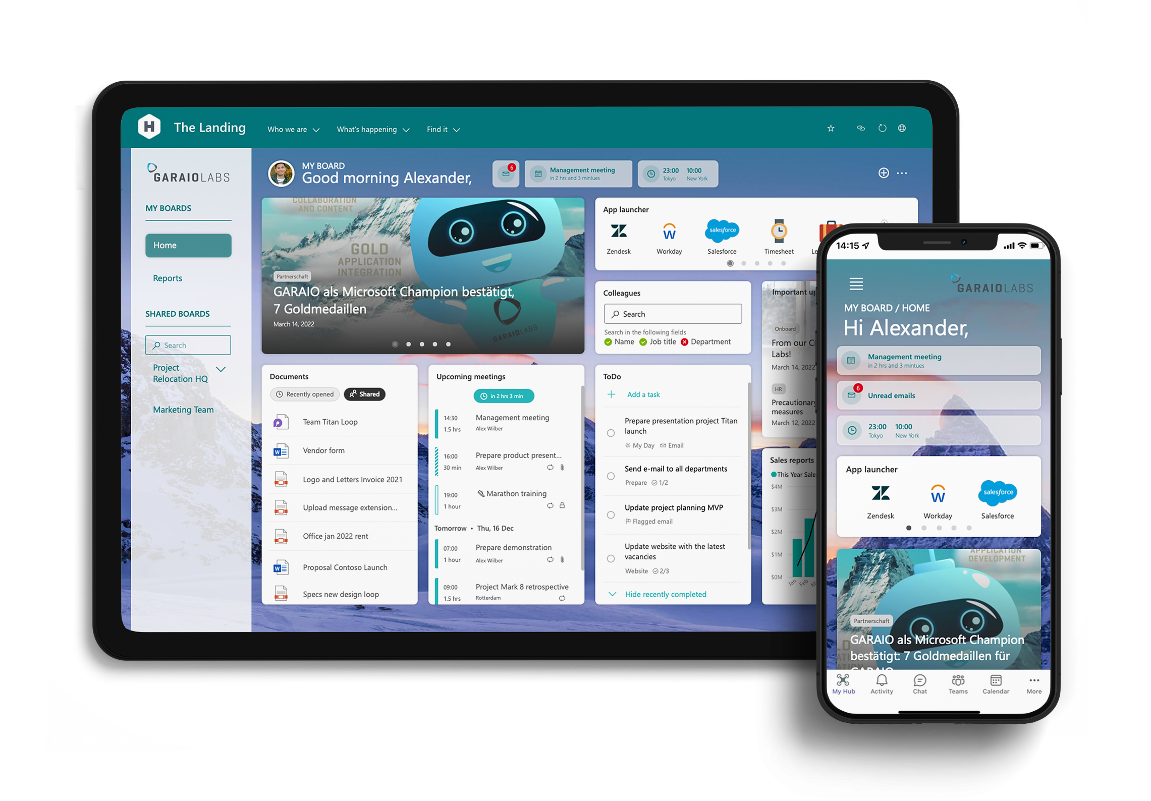 Screenshots Mitarbeitenden Portal