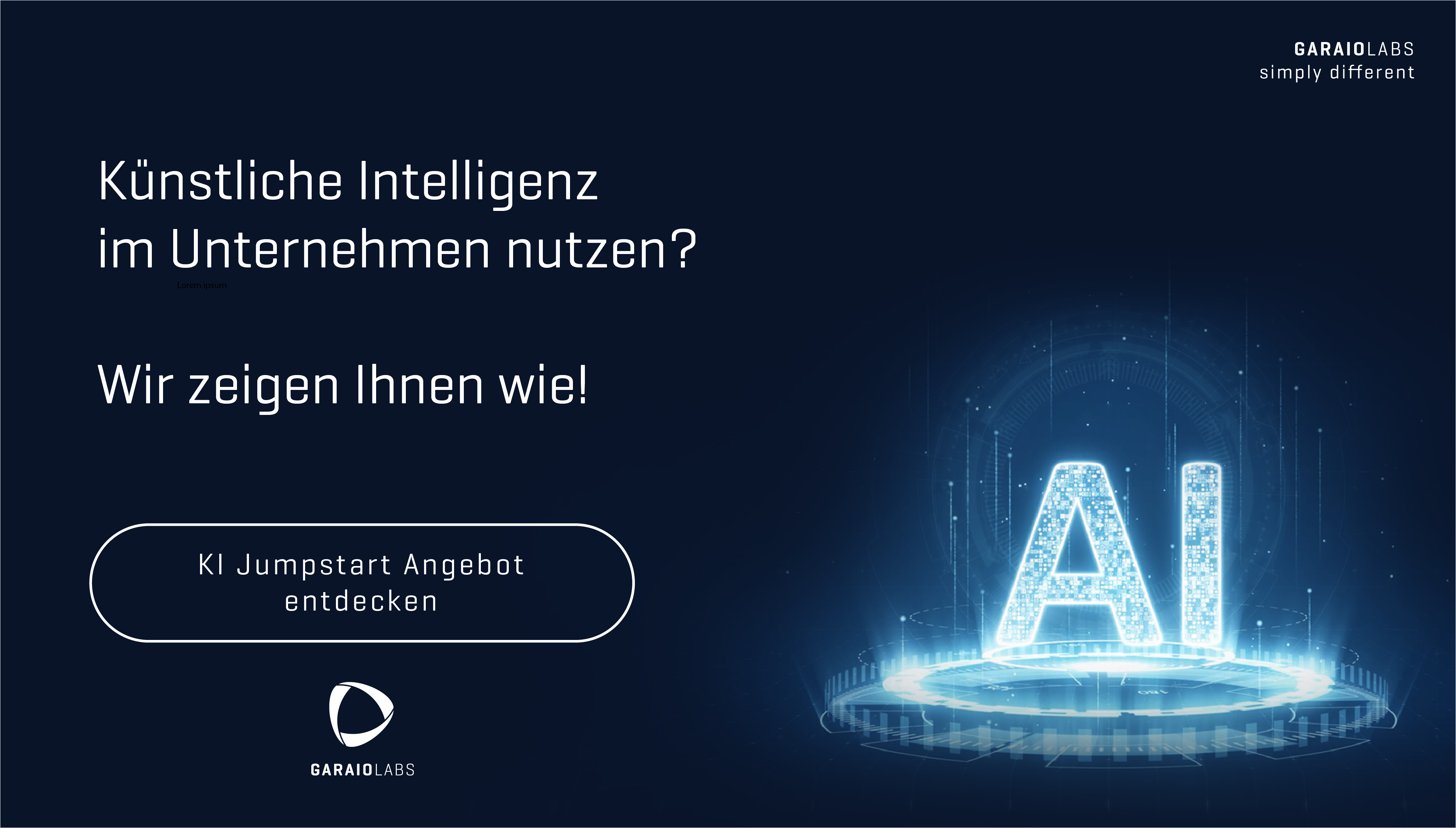 KI Jumpstart | Künstliche Intelligenz | Data & AI | GARAIO AG